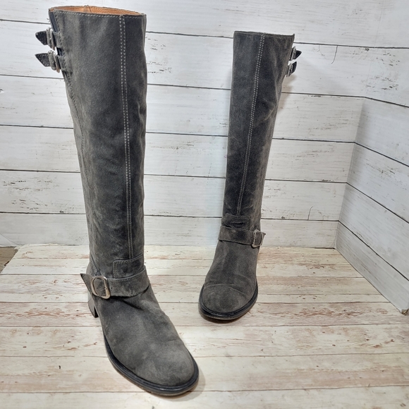 Bettye Muller grey suede tall boots - Picture 13 of 13